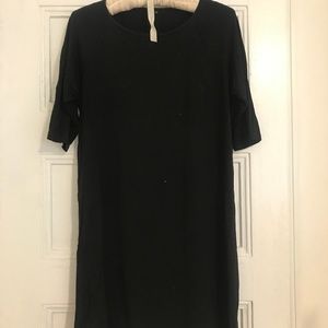 3/4 Sleeve Black Dress